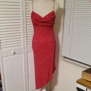 Windsor Sparkling Red Asymmetrical Dress